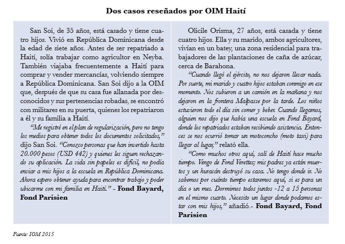 Dos casos reseñados por OIM Haiti